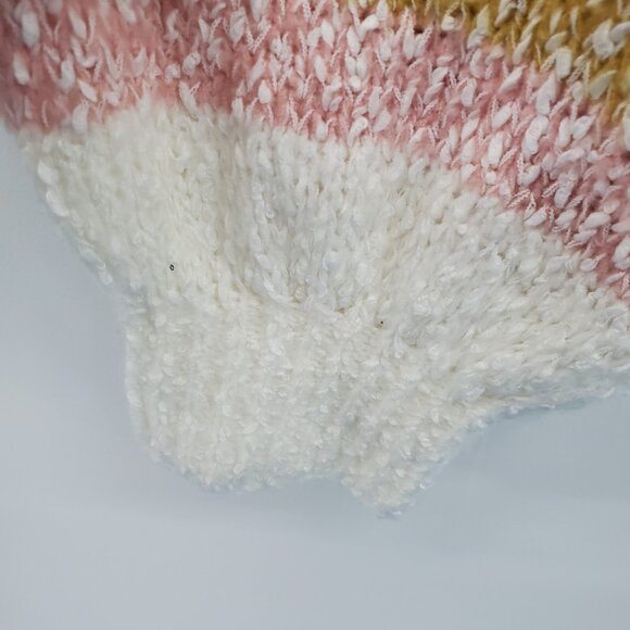 Womens XL Striped Knit Sweater Multicolor Pullover Long Sleeve Oversized Cozy - Picture 9 of 16